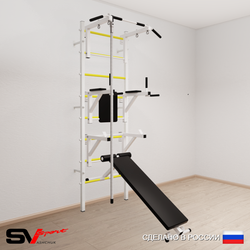 Шведская стенка Sv Sport усиленная 690 (Турник стандарт/Брусья/Стойка/Скамья/Канат)