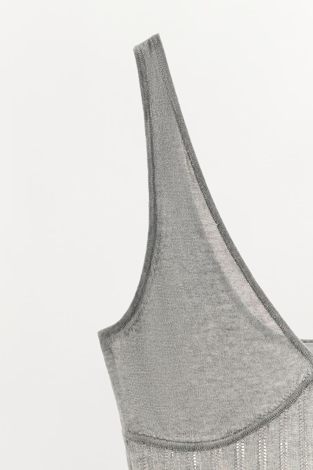 ZARA БОДИ ИЗ ВИСКОЗНОЙ СМЕСИ, СЕРЫЙ МЕЛАНЖ