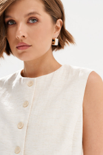 1988 Жилет женский (отбеленный лен)