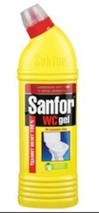 Средство для уборки туалета 1 кг, SANFOR WC gel (Санфор гель) "Лимонный фреш"