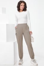 Брюки-карго бежевые на резинке DStrend (Акция)