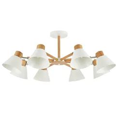 SLE103702-08 Светильник потолочный Светлое дерево, Белый/Белый E27 8*60W BUVE