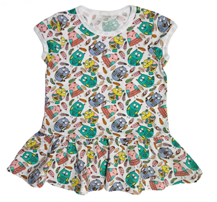 Платье 7073/6 цветные совы