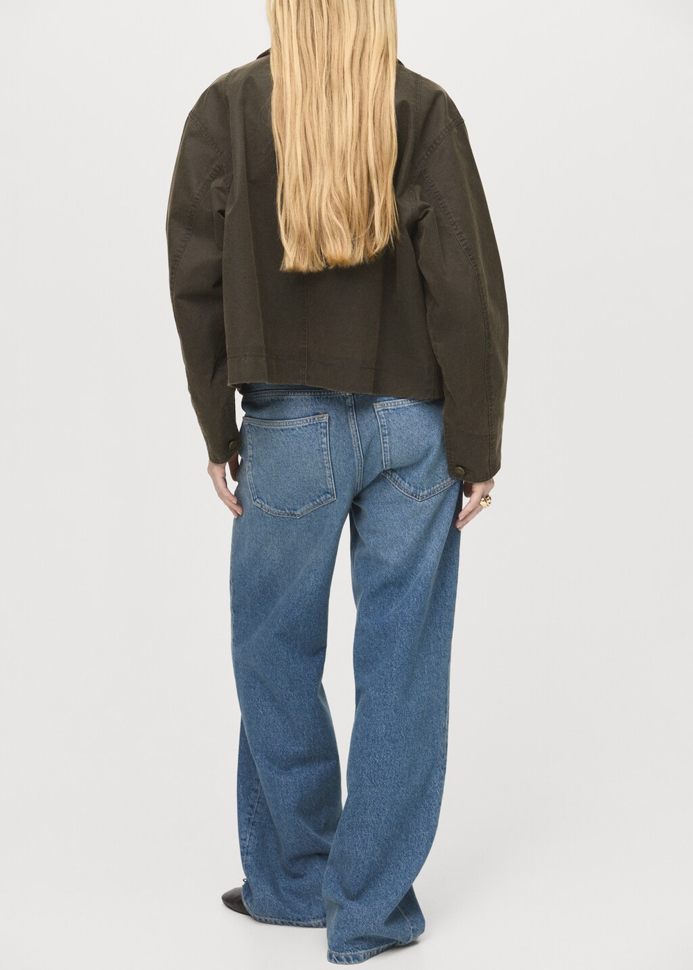 Джинсовая парка с вельветовым воротником