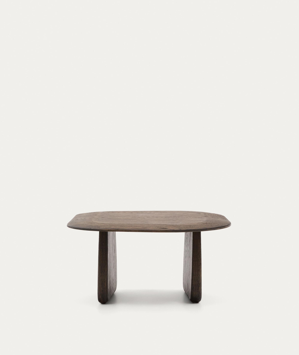 Журнальный столик Pirita из массива дуба в темной отделке, 70,6 x 70