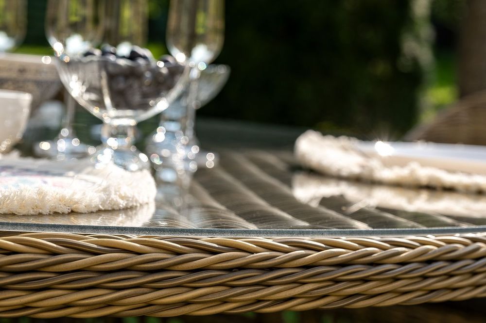 "Эспрессо-150 S" обеденная группа плетеная, цвет соломенный