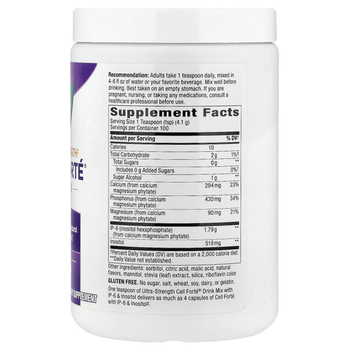 Nature's Way, Смесь для напитков Cell Forté®, с IP-6 и инозитолом, усиленный, цитрусовый, 414 г (14,6 унции)