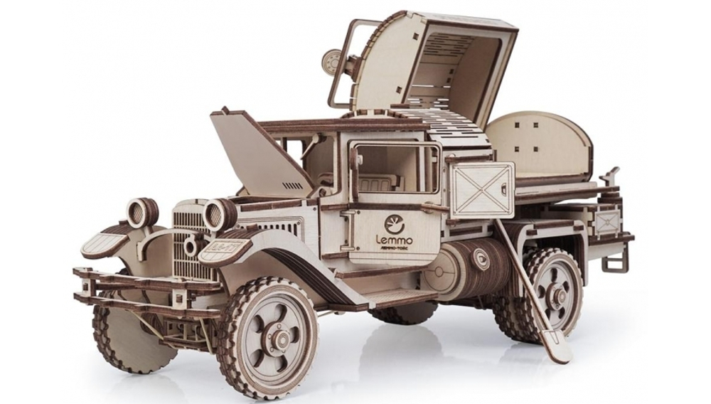 Конструктор 3D деревянный Lemmo Грузовик "Полуторка" Заправщик