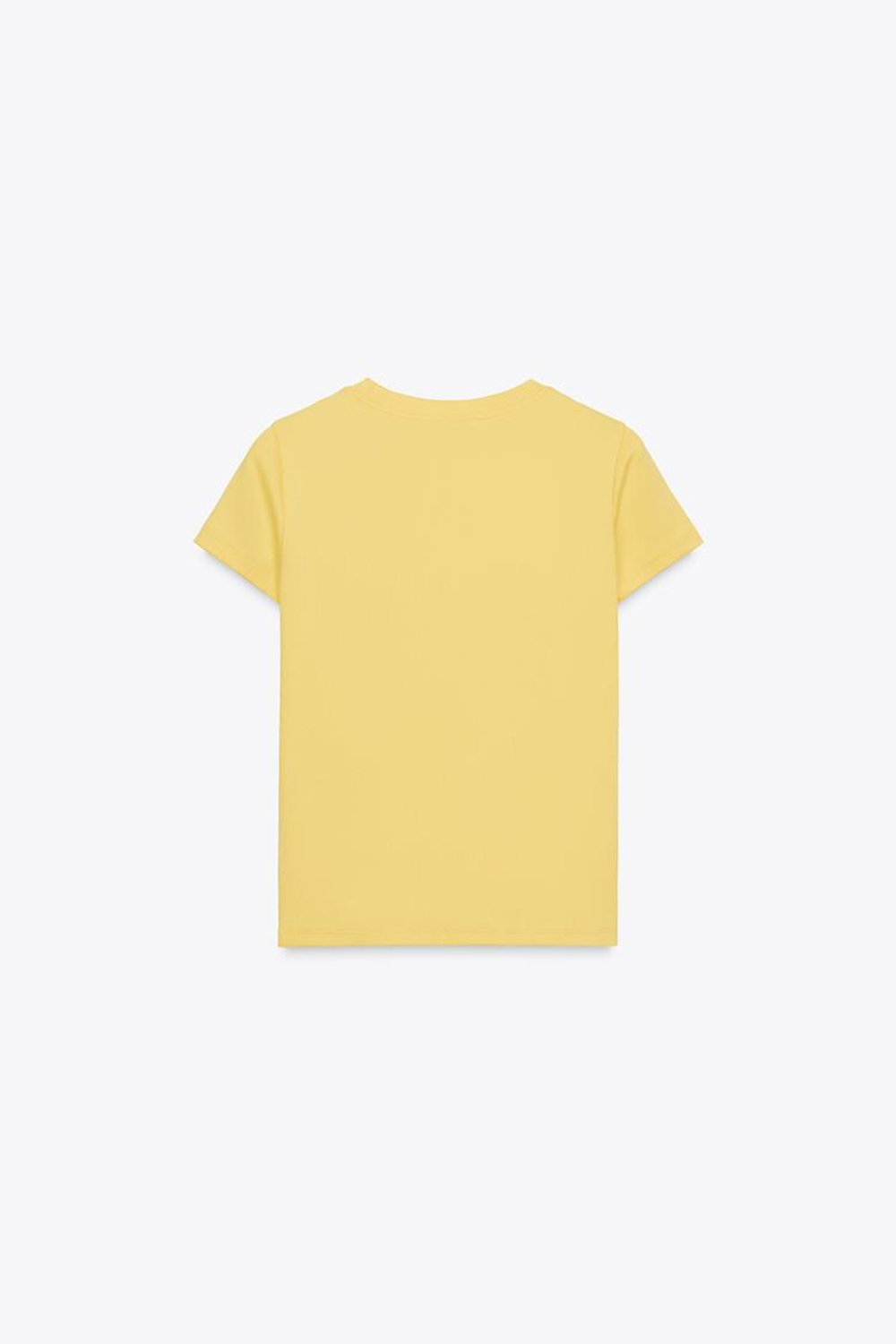 ZARA ФУТБОЛКА С ТЕКСТОВЫМ ПРИНТОМ, ЖЕЛТЫЙ