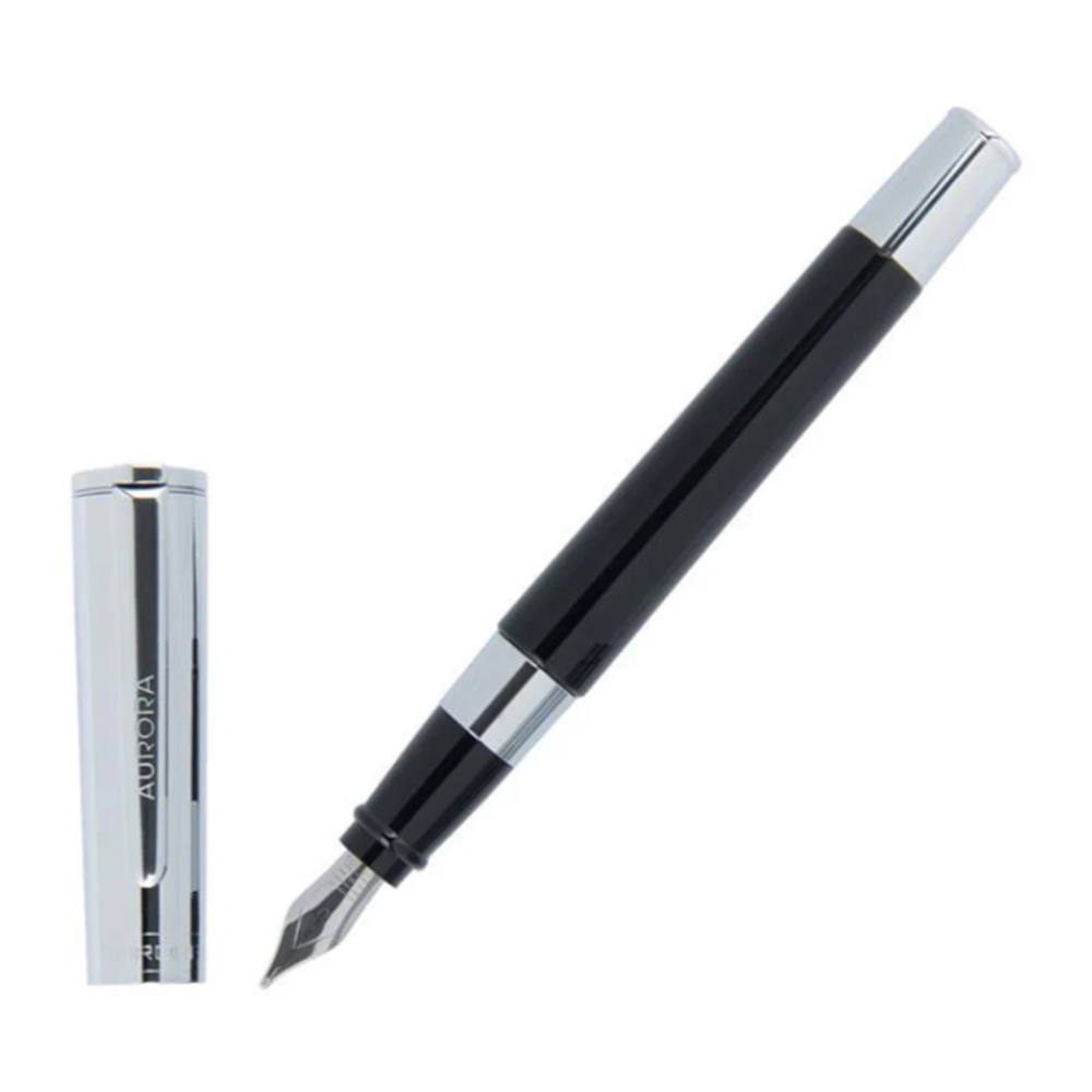 Перьевая ручка Aurora TU Metal Cap Black CT, перо - F, в подарочной коробке