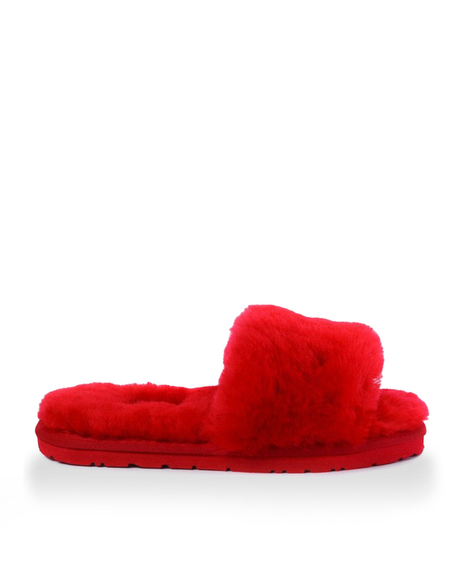 FLUFF SLIDE SLIPPER-red