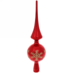 Верхушка на ёлку 26 см «Снежинка», Красный/золото