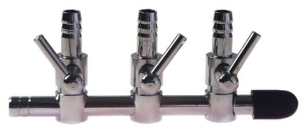 Кран для шланга аквариума 3 выхода 6мм HOMEFISH