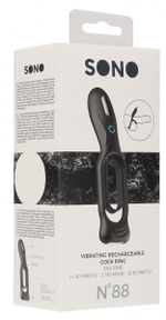 Черное двойное эрекционное виброкольцо N 88 Vibrating Rechargeable Cock Ring (Цвет: черный)