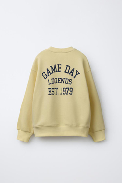 ZARA ТОЛСТОВКА JOGGING С НАДПИСЬЮ, ЖЕЛТЫЙ