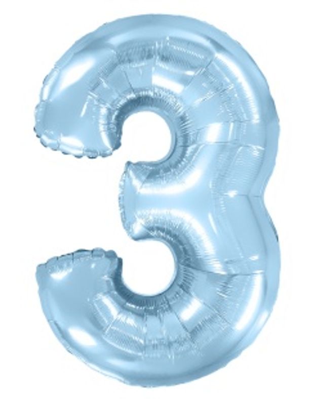 FM Шар 40'' / 102 см "Цифра 3" Голубой Макарунс (БГ-60)