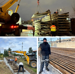 Строительство железнодорожных путей, демонтаж