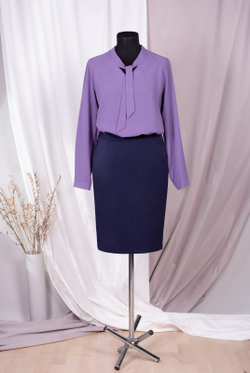 Юбка карандаш 2605ЛП, чернильный #70Чер012605ЛП