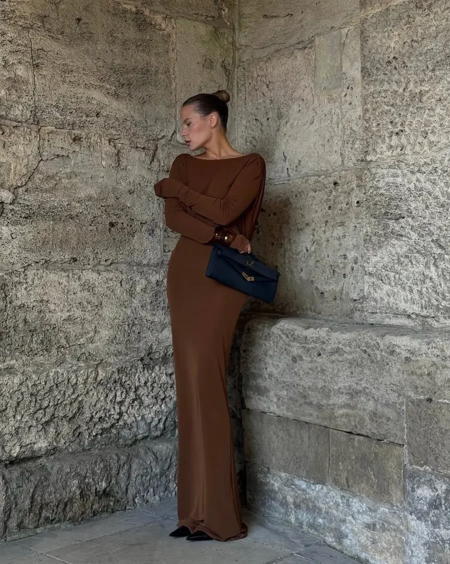 Платье Sunset maxi, Коричневый