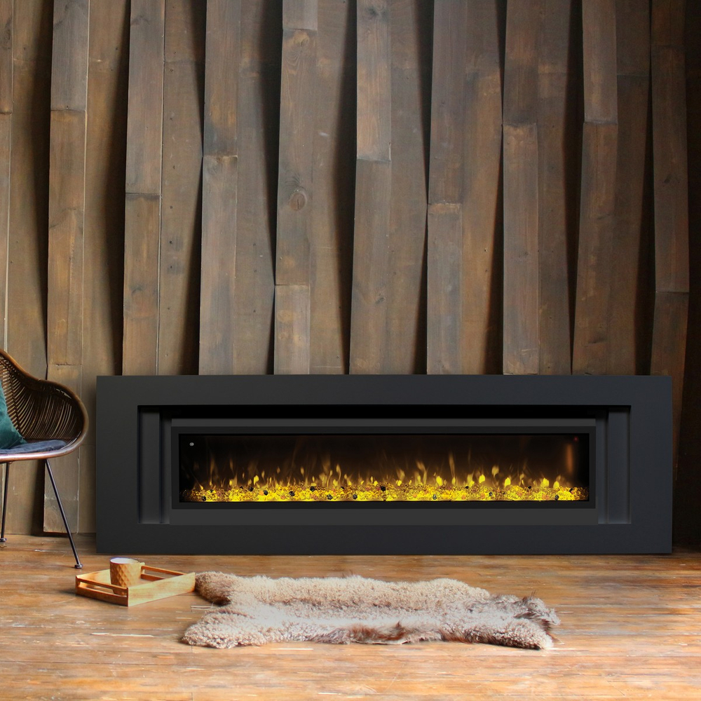 Электрокамин RealFlame Stockholm 60 BLM черный с очагом Manhattan 1560