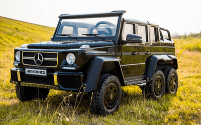 Электромобиль детский "Mercedes-Benz G63-AMG 4WD" шестиколёсный,  чёрный, 12V
