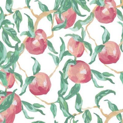 Бесшовный паттерн с акриловыми персиками