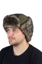 Шапка ушанка Скандинавия / мембрана / 10000 / олива