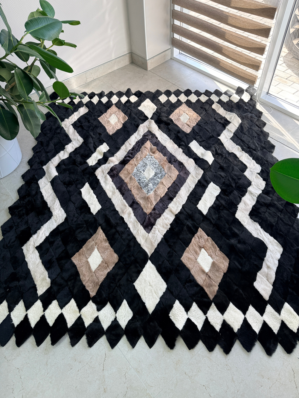 Покрывало меховое ковер из шкуры овчины