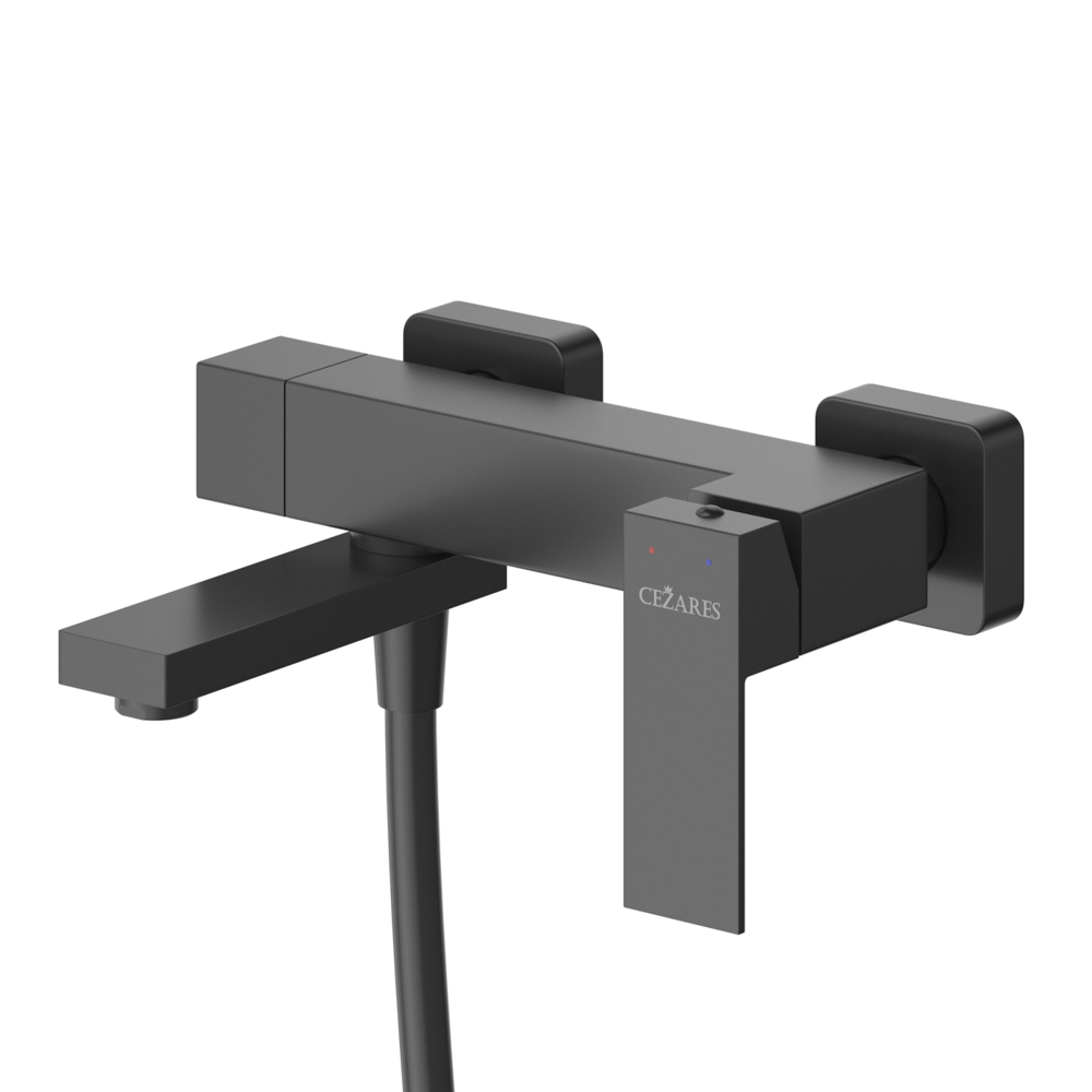 Смеситель CEZARES SLIDER-VD-NOP для ванны и душа с поворотным изливом, с ручным душем, шлангом и держателем