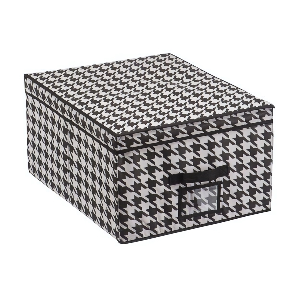 Короб для хранения "Пепита", Д500 Ш400 В250, черно-белый