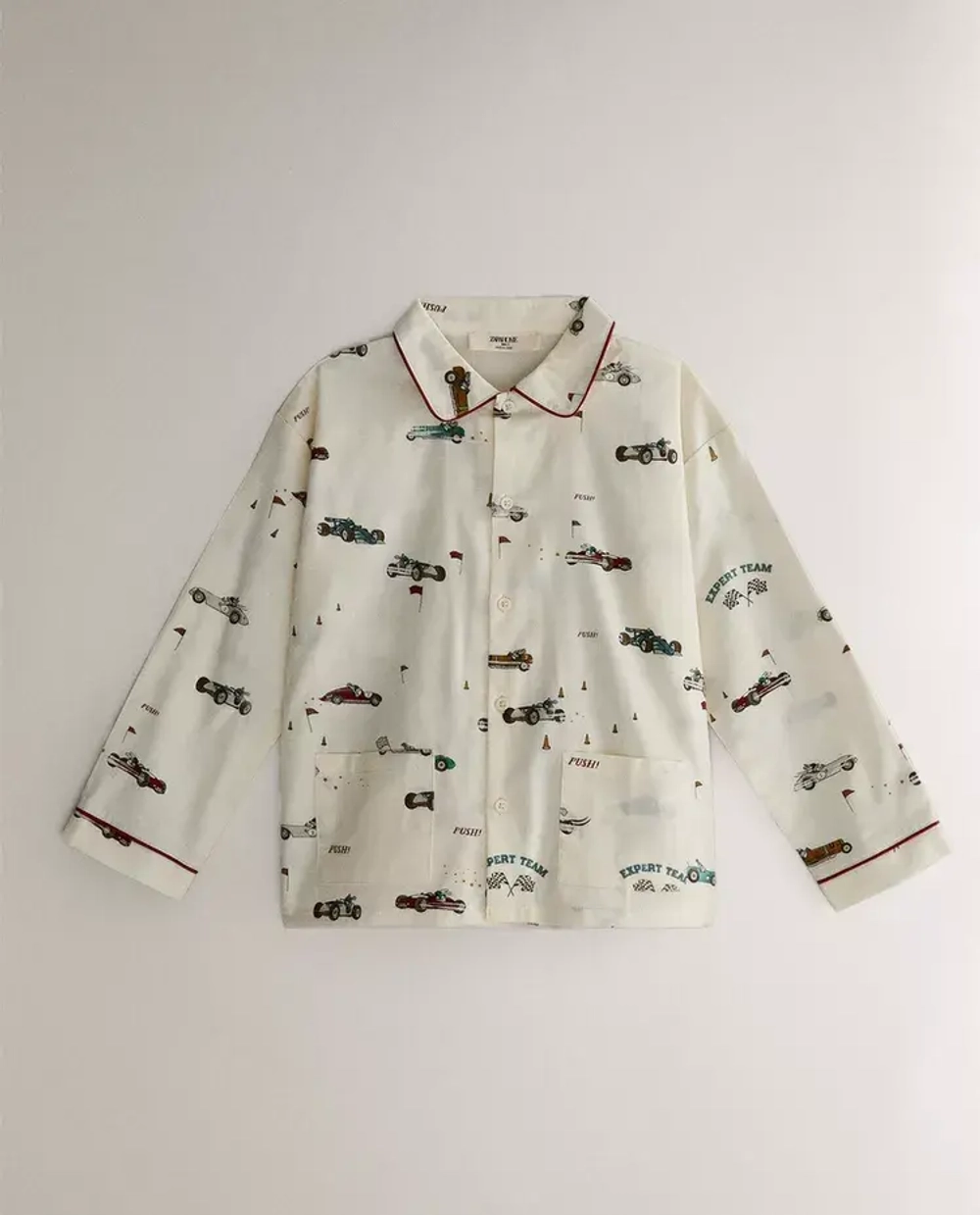 ZARA HOME ДЕТСКАЯ ПИЖАМА С ПРИНТОМ "ГОНЧАЯ СОБАКА", СВЕТЛО-БЕЖЕВЫЙ