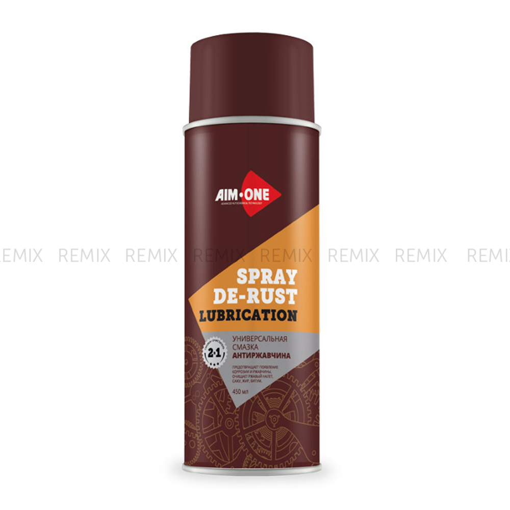 Универсальная смазка антиржавчина AIM-ONE 450 мл ( аэрозоль). SPRAY DE-RUST LUBRICATION  450ML AD-350