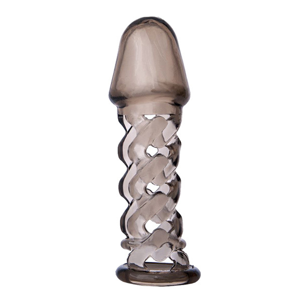 Дымчатая закрытая насадка на пенис 11,5см ToyFa XLover 748018