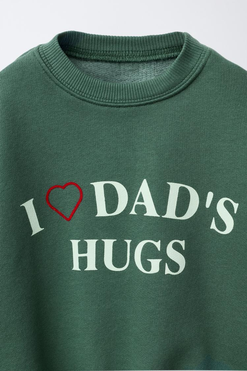 ZARA ТОЛСТОВКА С ТЕКСТОВЫМ ПРИНТОМ, ЗЕЛЕНЫЙ