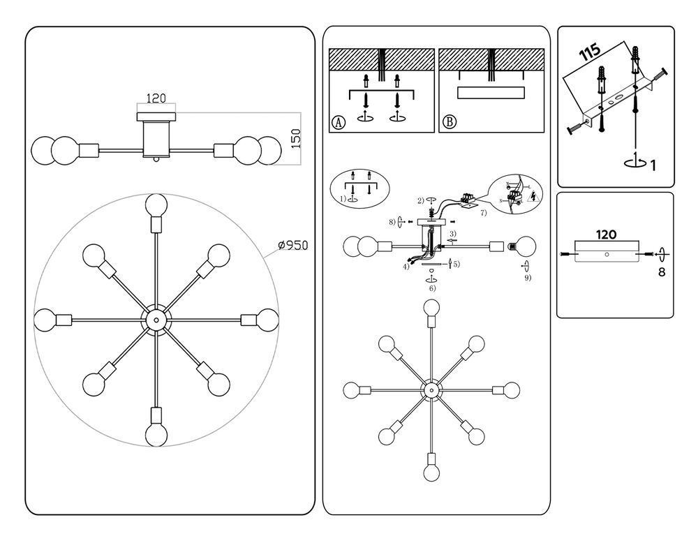 Ambrella Потолочный светильник в стиле лофт Loft TR80411