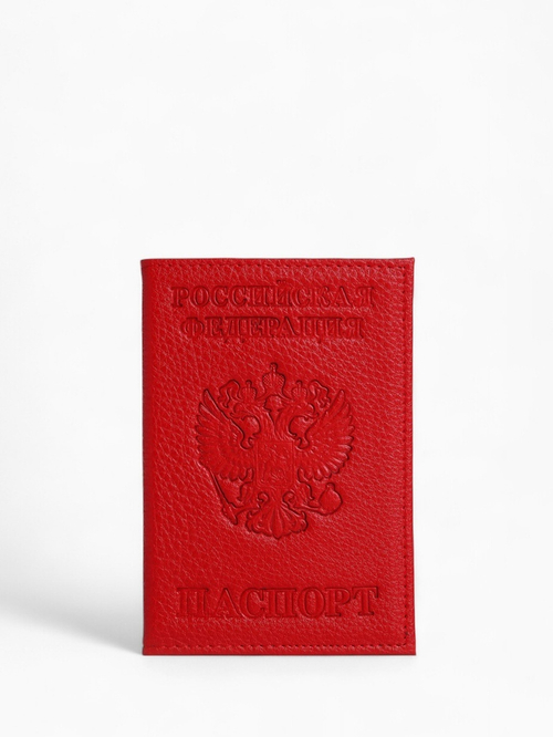 Обложка для паспорта 9,5*0,5*13,5см, герб+РФ, красный 3507251