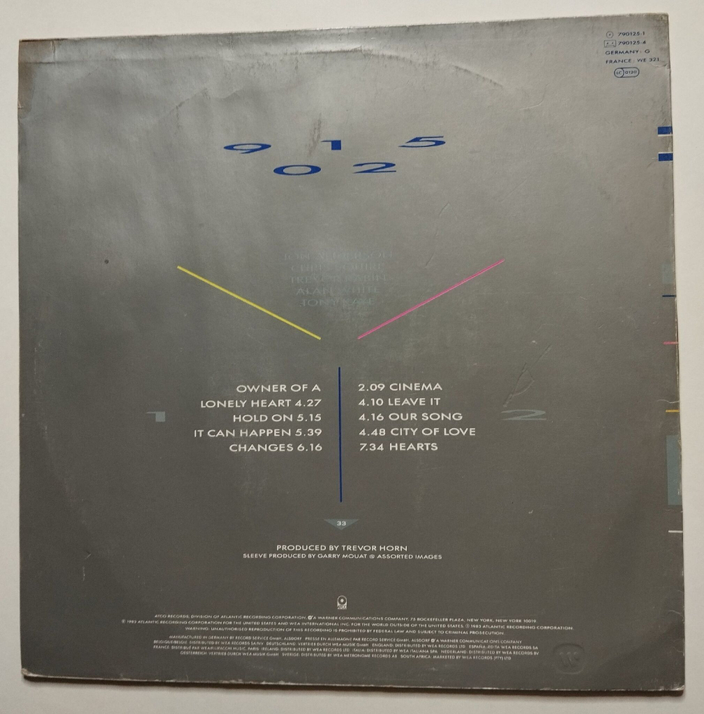 Винтажная виниловая пластинка LP Yes 90125 (Germany 1983)