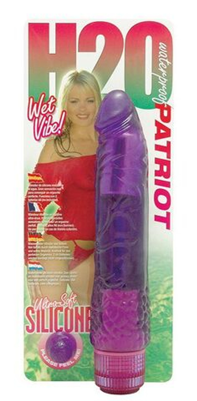 Водонепроницаемый фиолетовый вибромассажер H2O PATRIOT WATERPROOF VIBRATOR - 19 см. (Цвет: фиолетовый)