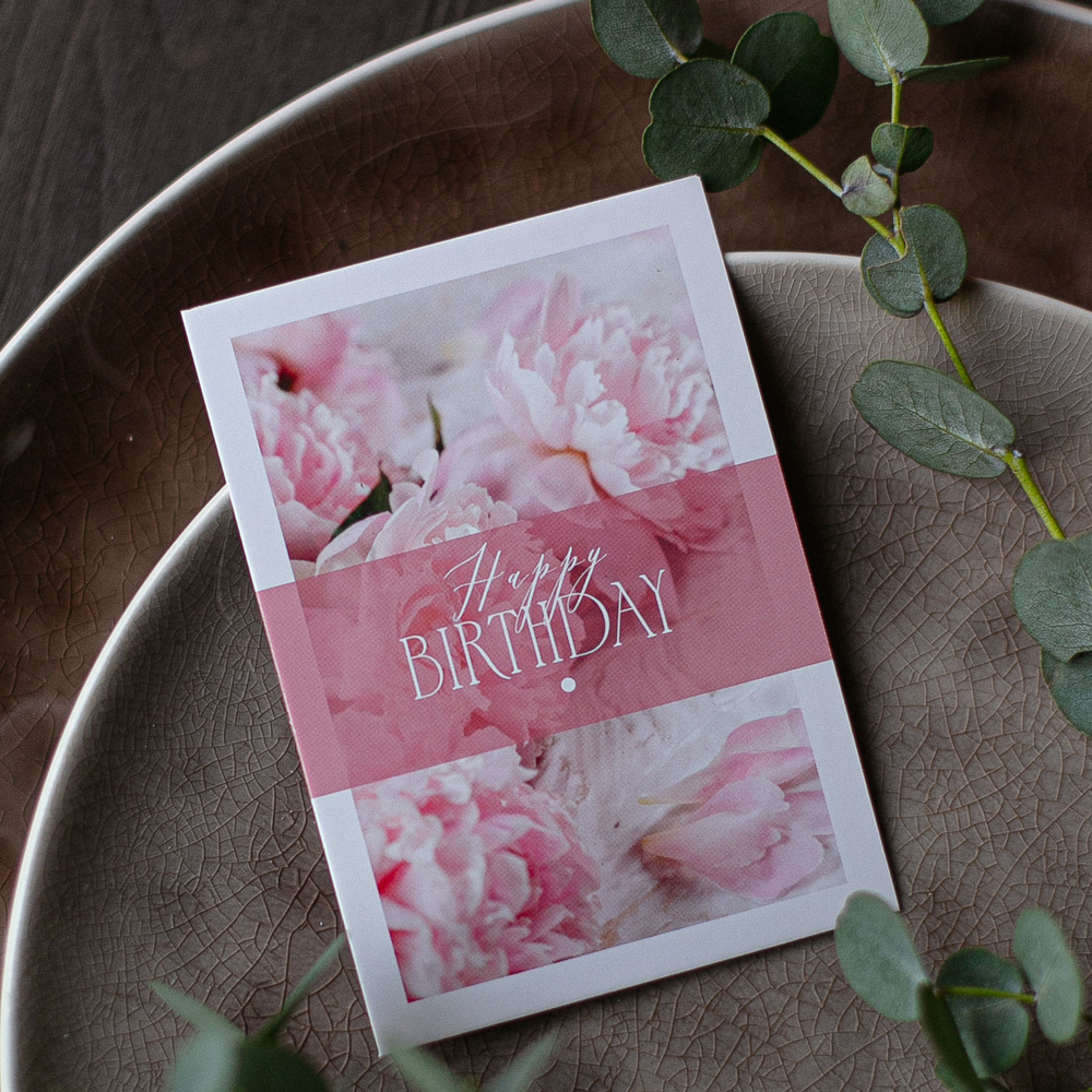 А-759 карточка (7х10 см) Happy birthday (в упаковке 10 шт.)