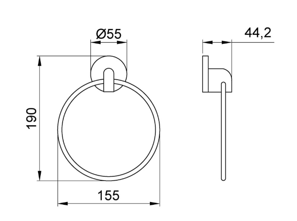Полотенцедержатель 155 мм замак HOTEL 16407.B глянцевый