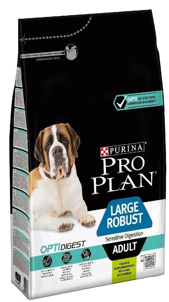 Pro Plan 3кг adult Large Robust для собак крупных пород Мощн. телосл. с чувст. пищев. Ягненок