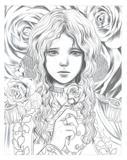 Music and Girl. Coloring book