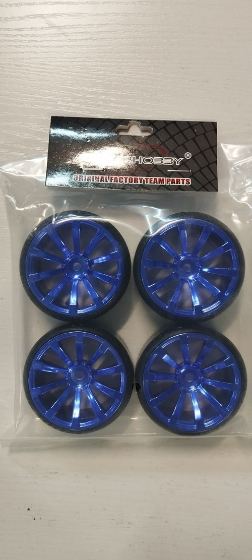 Колеса для дрифта RC моделей 1/10, HSP, HPI, MST, Sakura цвет синий 4шт