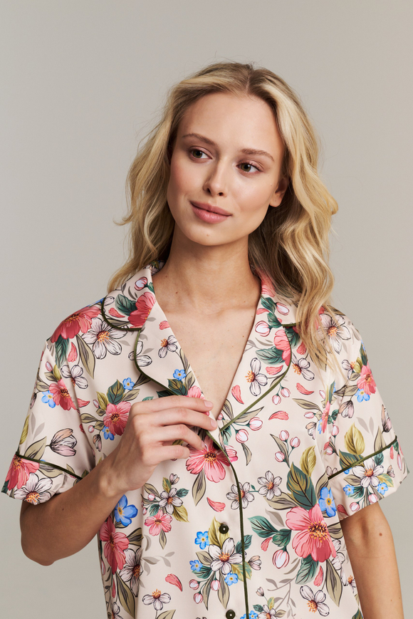 Пижамная блуза из шелка