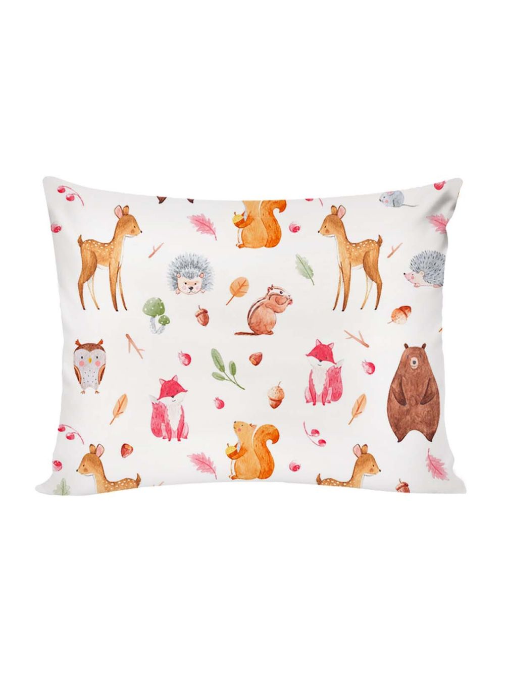 Постельное белье перкаль Сказка "Лесные жители" 1,5-сп Наволочка 50х70 см 1 шт Простынь на резинке 90x200 см Пододеяльник 145x205 см