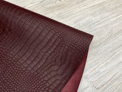Capra Crocco Bordo (0,7-0,9 мм), цв. Бордовый, натуральная кожа козы