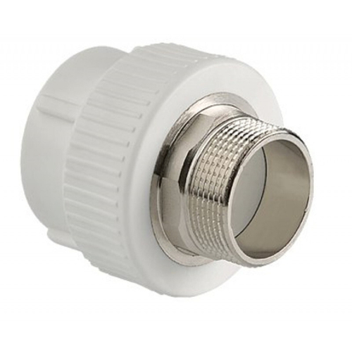 Муфта РР комб. 25*3/4" нар. белый (Tebo)