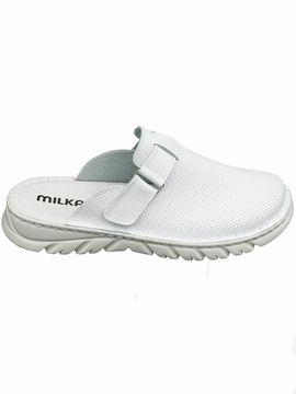 03 | "Duki" | Белые женские медицинские сабо натуральная кожа