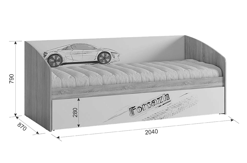 Набор детской мебели Форсаж К1 (дуб сонома/белый)