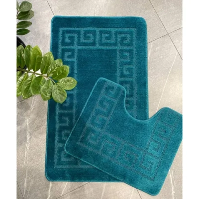 Комплект ковриков для ванной и туалета My Crystal АФИНЫ 60*100 и 50*60 изумруд